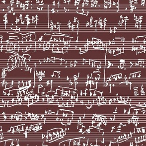 Hand Written Sheet Music on Redwood // Small