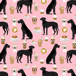 great dane black coffee dog breed fabric pink