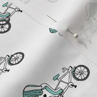Fun bicycle rickshaw illustration india traffic bike print gender neutral blue