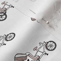 Fun bicycle rickshaw illustration india traffic bike print gender neutral beige