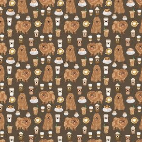 pomeranian dog fabric (very small size) coffee cute dog design, pom dog, coffee fabric