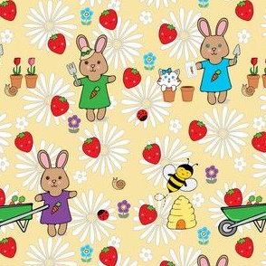 busy bunny strawberry patch and garden