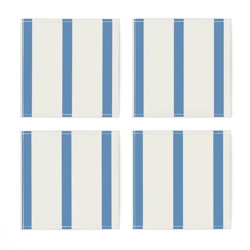 Medium Blue stripes on Cream STRIPED