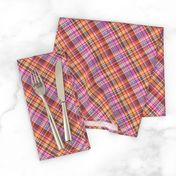 Golden Brown Red Pink Madras Plaid