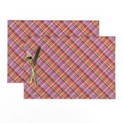 Golden Brown Red Pink Madras Plaid