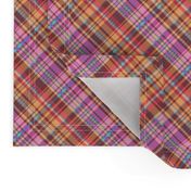 Golden Brown Red Pink Madras Plaid