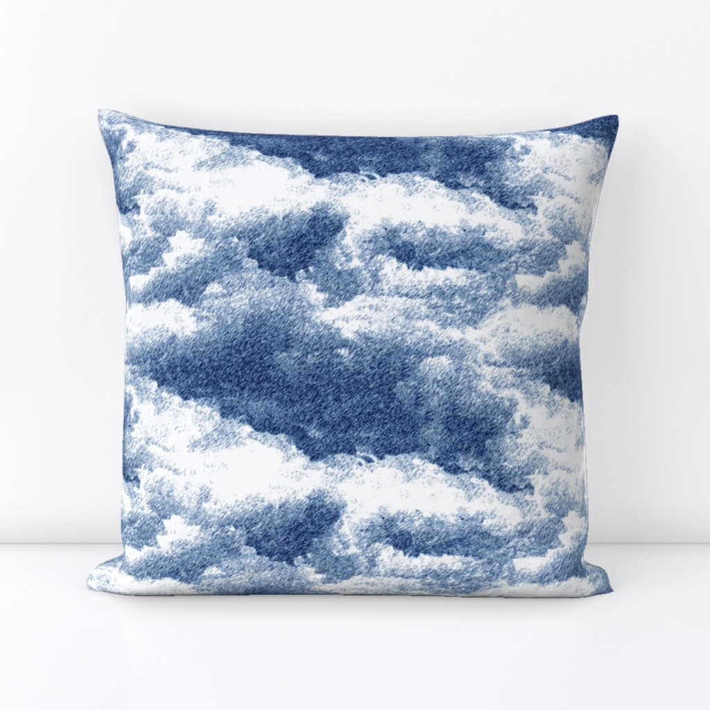 Clouds wallpaper in navy