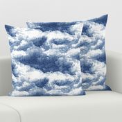 Clouds wallpaper in navy