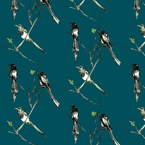 one for sorrow, two for joy......(moonlit green)