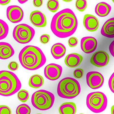 Perfectly imperfect circles hot pink and lime 