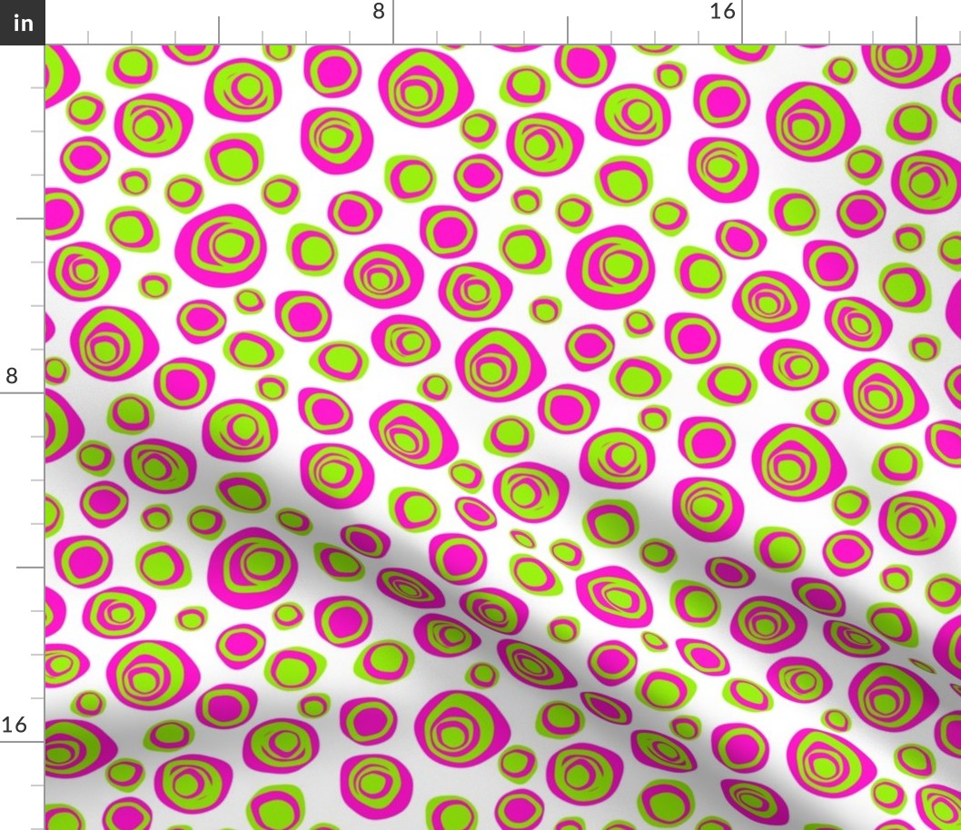 Perfectly imperfect circles hot pink and lime 