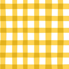 Checkered Yellow Plaid Fabric, Wallpaper and Home Decor