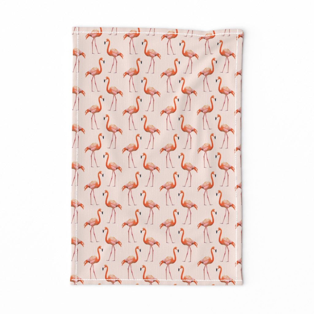 Flamingos on Pink Watercolor