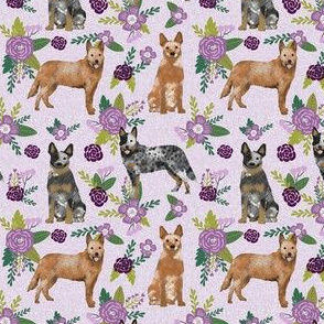 australian cattle dog (smaller) pet quilt c cheater quilt florals coordinate fabric