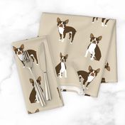 brown boston terrier dog fabric - dog  fabric