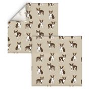 brown boston terrier dog fabric - dog  fabric