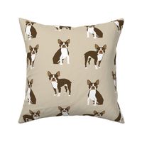 brown boston terrier dog fabric - dog  fabric