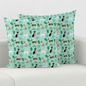 chihuahua monstera leaves tropical dog breed fabric green