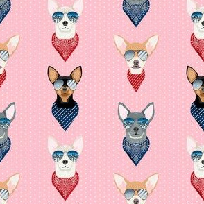 chihuahua sunglasses summer beach dog breed fabric pink