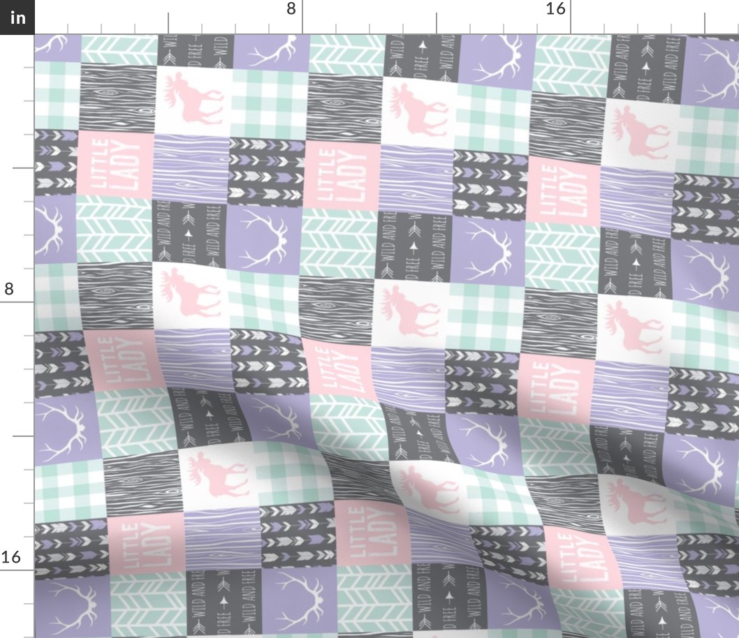 2” Little Lady Quilt - lilac,  mint and pink