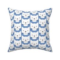 Paws Up! Smiling Cats in Blue and White