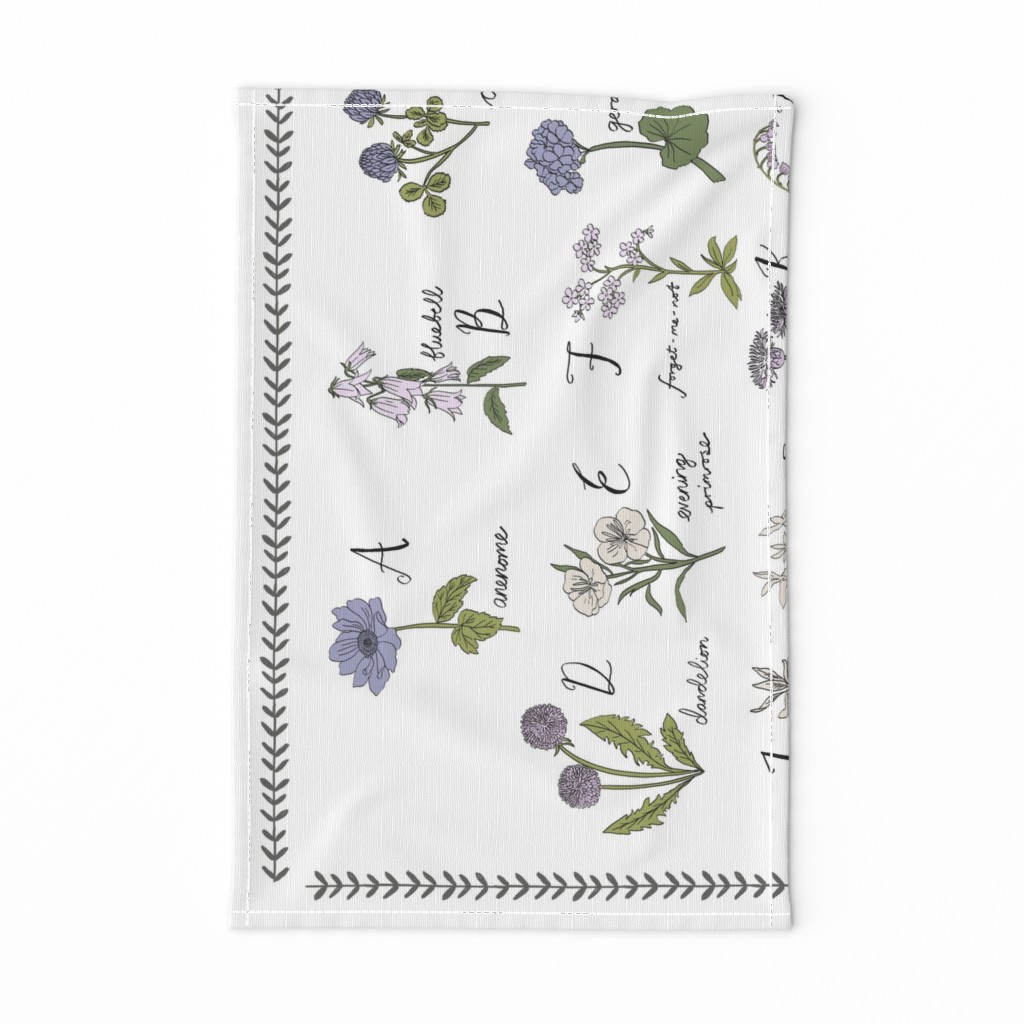 abc wildflowers wholecloth 42 x 36 nature floral purple