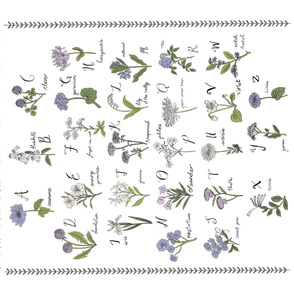 abc wildflowers wholecloth 42 x 36 nature floral purple