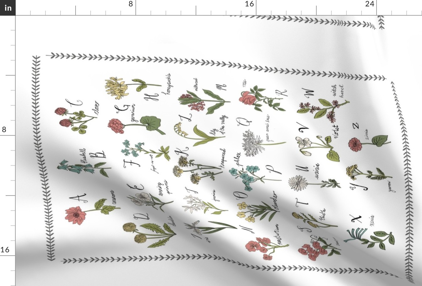 abc wildflowers tea towel linen cotton canvas nature floral
