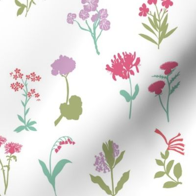 simple wildflowers botanical fabric 