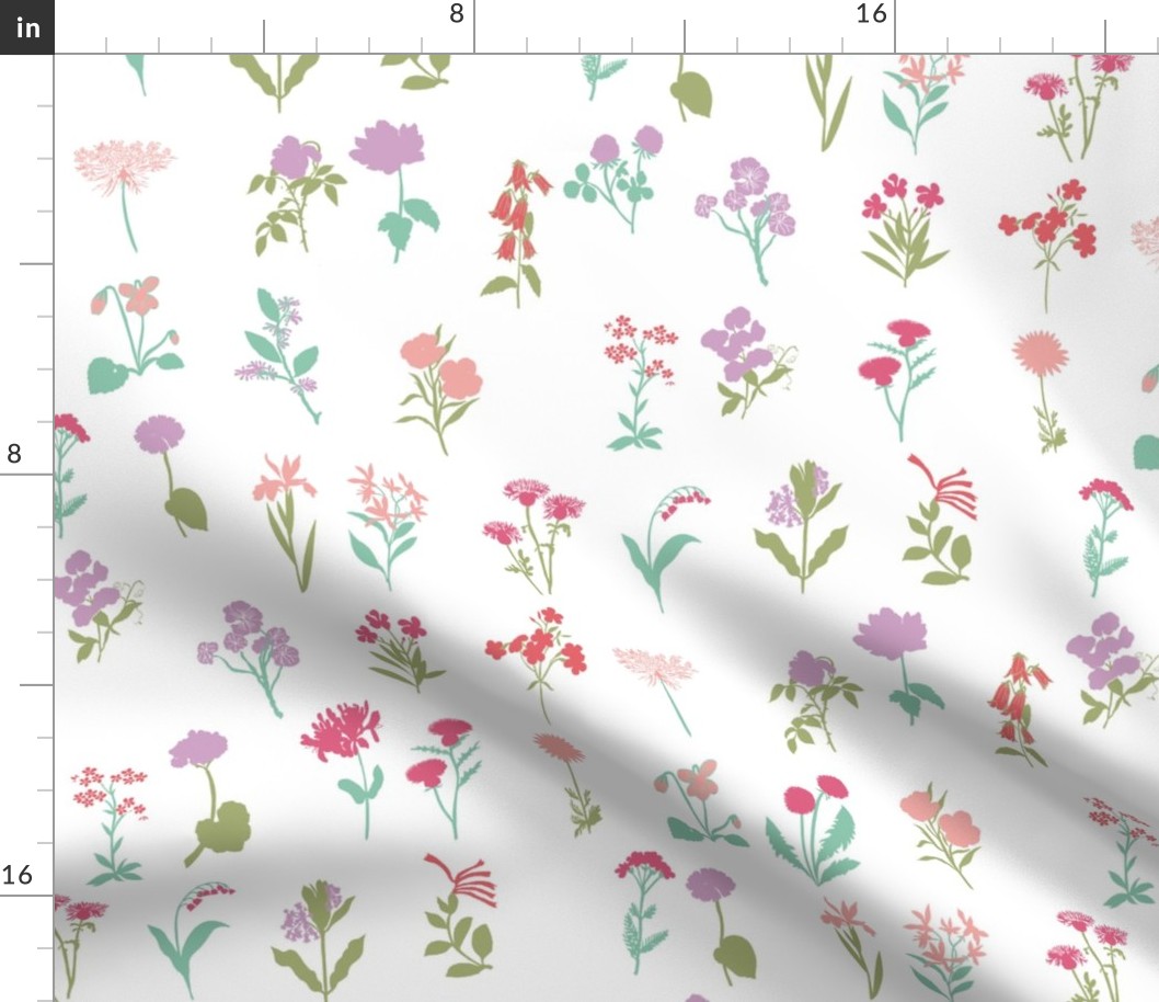 simple wildflowers botanical fabric 