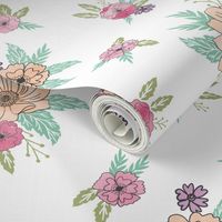 wildflower scattered botanical nature fabric 