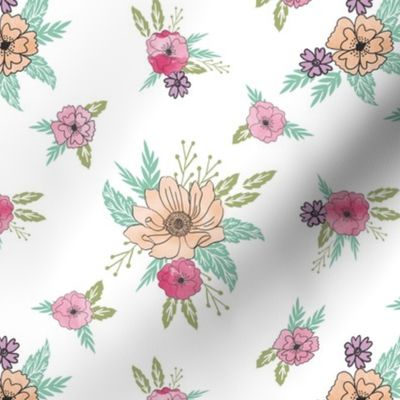 wildflower scattered botanical nature fabric 