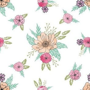 wildflower scattered botanical nature fabric 