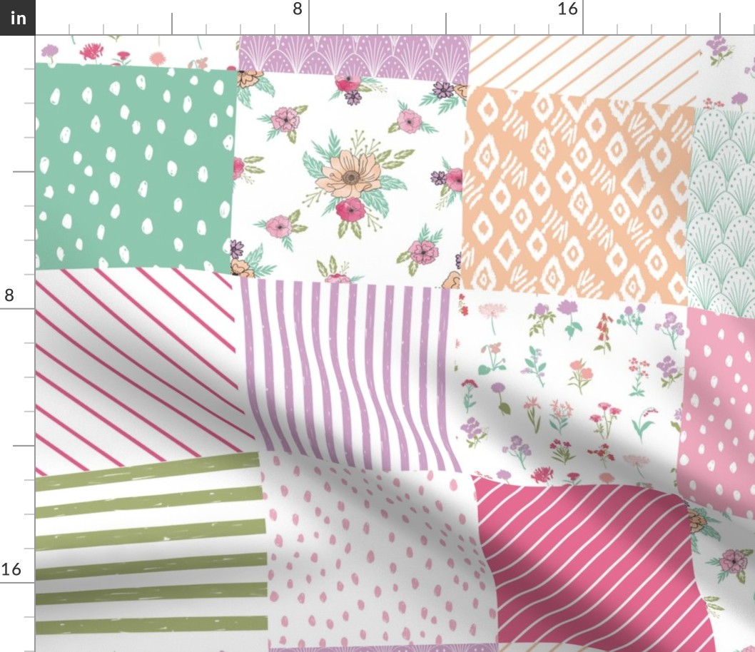 wildflower wholecloth cheater quilt botanical nursery