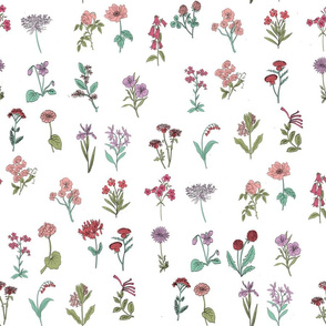 wildflowers nature botanical flower fabric colors