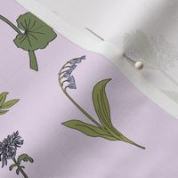 wildflowers nature botanical flower fabric lavender