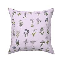 wildflowers nature botanical flower fabric lavender