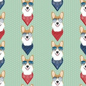 corgi sunglasses summer bandana dog breed fabric mint