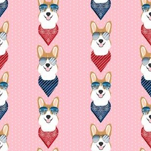 corgi sunglasses summer bandana dog breed fabric pink