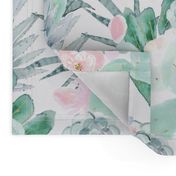 pastel cactus floral - white