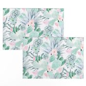 pastel cactus floral - white