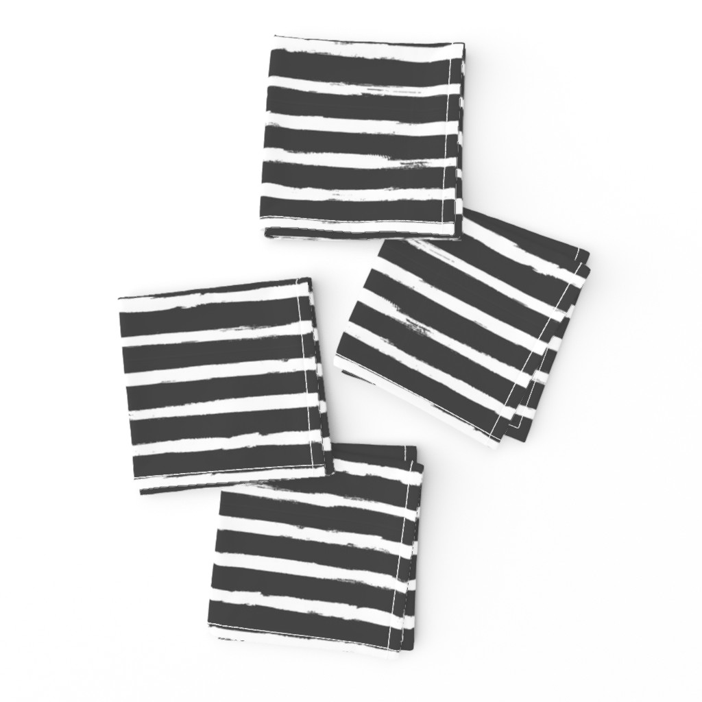 Painted White Stripes on Charcoal (Dark Gray, Distressed Stripes)