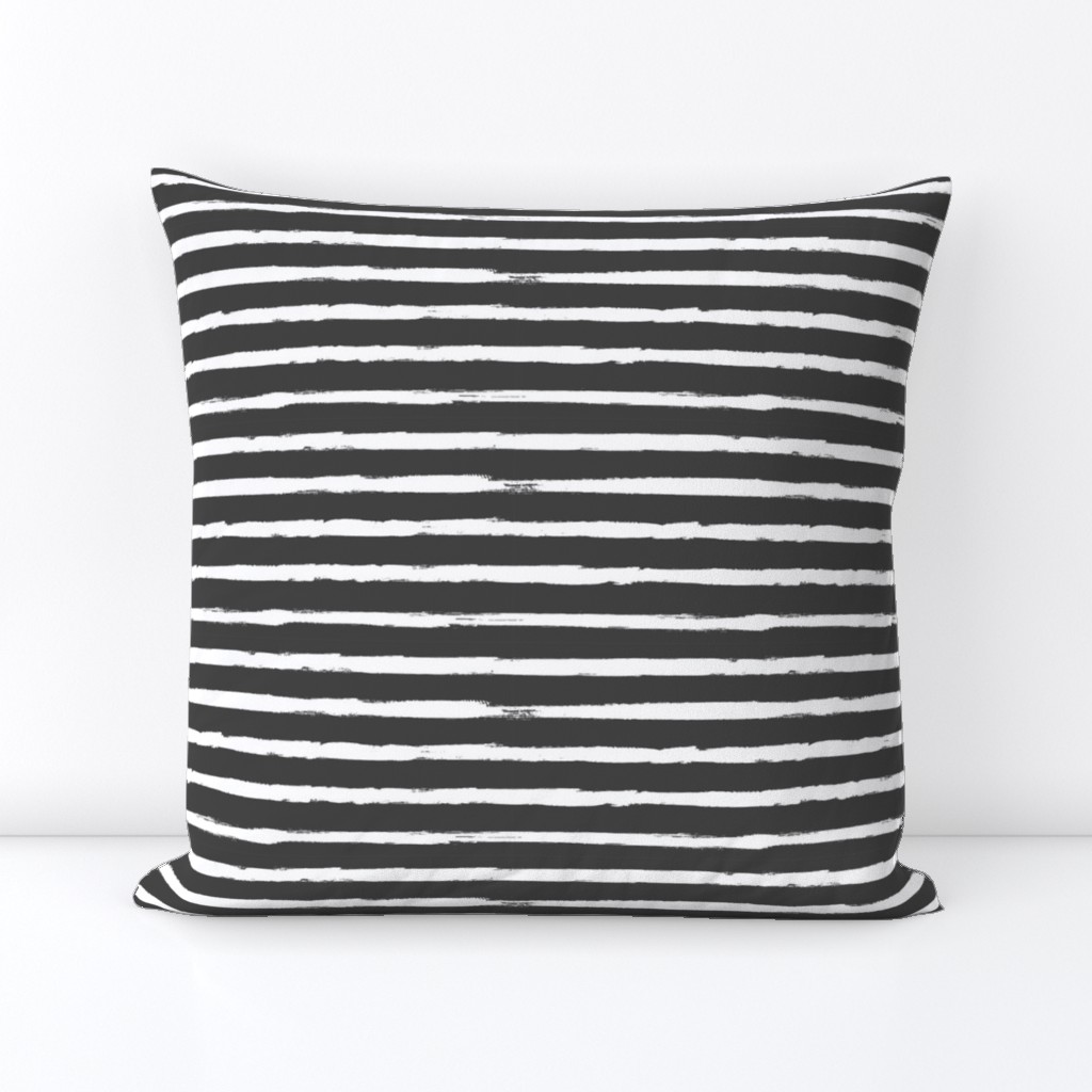 Painted White Stripes on Charcoal (Dark Gray, Distressed Stripes)