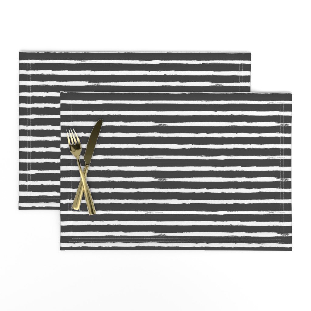 Painted White Stripes on Charcoal (Dark Gray, Distressed Stripes)