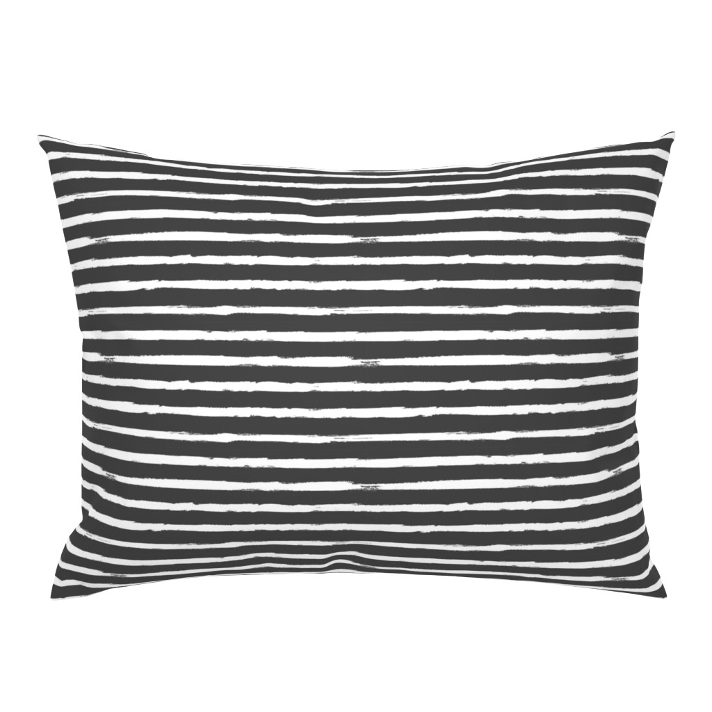 Painted White Stripes on Charcoal (Dark Gray, Distressed Stripes)