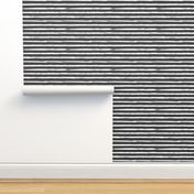 Painted White Stripes on Charcoal (Dark Gray, Distressed Stripes)