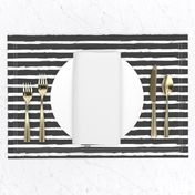 Painted White Stripes on Charcoal (Dark Gray, Distressed Stripes)