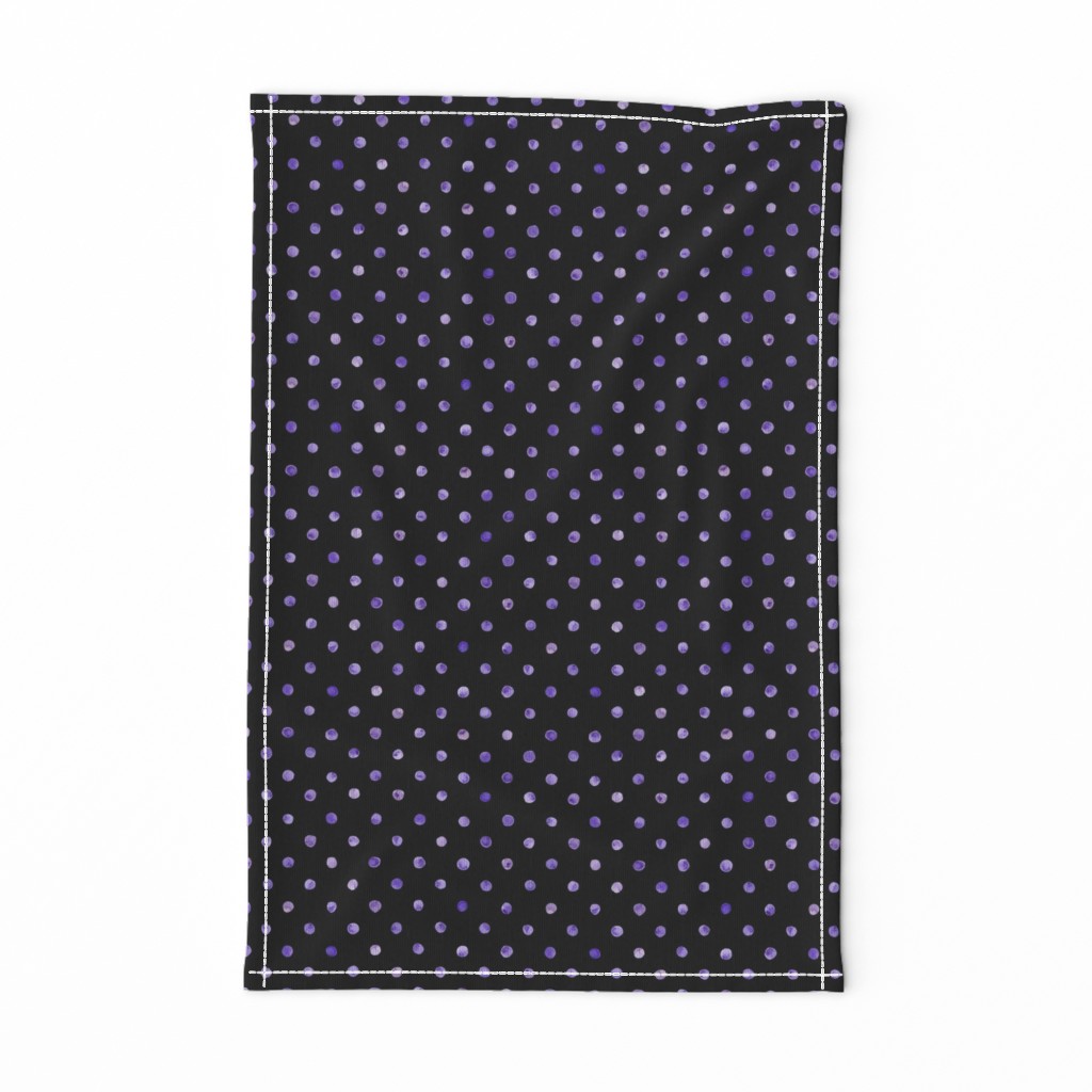 watercolor polka dots on black