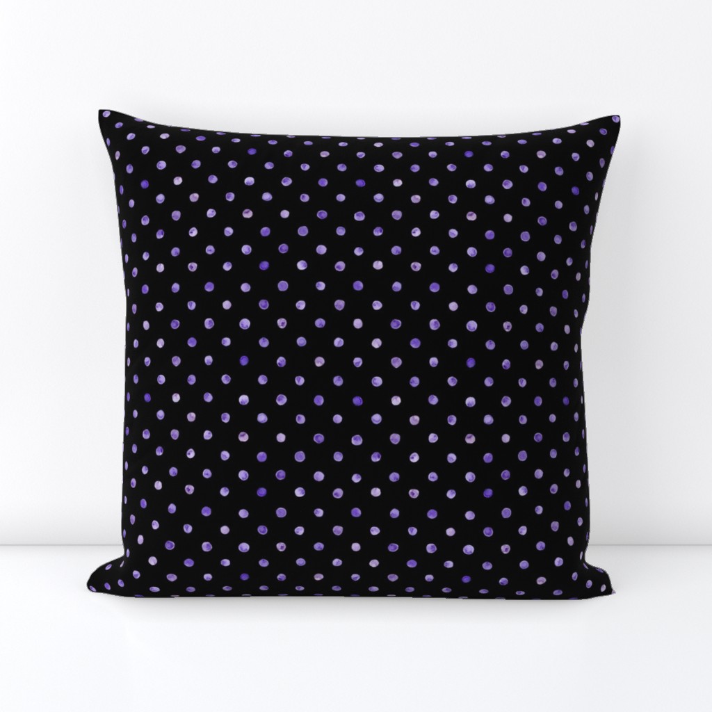 watercolor polka dots on black