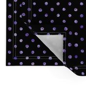 watercolor polka dots on black